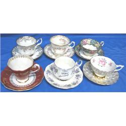LOT, TEACUP COLLECTION W/ SAUCERS (6)