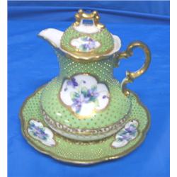 HAND PAINTED SERVER W/SAUCER