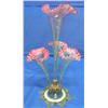 Image 1 : GLASS VASE W/(4) STEMS & BASE (14"H)