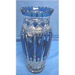 CRYSTAL VASE, (10"H)