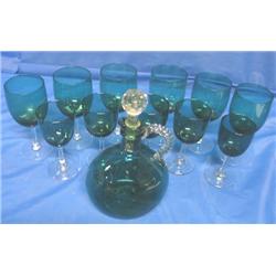 LOT, WINE GLASSES W/DECANTER (12 PC)