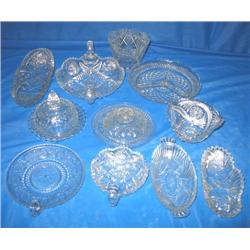 LOT, CANDY & BUTTER DISHES (13 PC)