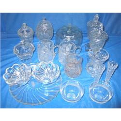 LOT, ASSORTED JARS, TRAYS, CUPS & BOWLS (23 P