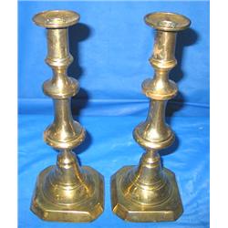 PAIR OF BRASS CANDLE HOLDERS