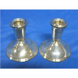 PAIR OF STERLING SILVER CANDLE HOLDERS