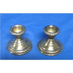 PAIR OF STERLING SILVER CANDLE HOLDERS