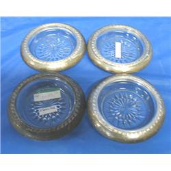 SET OF (4) STERLING SILVER COASTERS