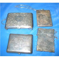 LOT, (4) STERLING CARD HOLDERS