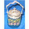 Image 1 : HAND PAINTED JAR W/LID (7-1/2"H)