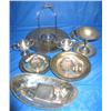Image 1 : LOT, MISC. STERLING TRAYS, BOWLS, CUPS, CANE