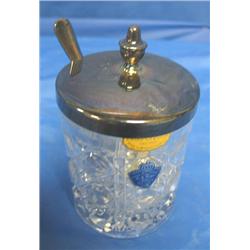 F.B. ROGERS 24% LEAD CRYSTAL JELLY JAR W/STER