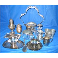 LOT, CUPS, TRAYS, BUTTER DISH & MISC. STERLIN