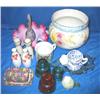 Image 1 : LOT, ASSORTED POTS, DECANTERS, CUPS & BOWLS (