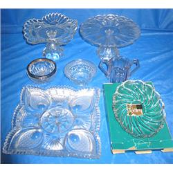 LOT, DESSERT STANDS, CANDY DISHES & CUPS (8 P