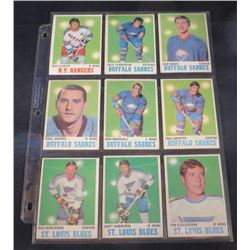 1970-71 OPC & Topps Lot Of 9 Cards Rangers/Sabres