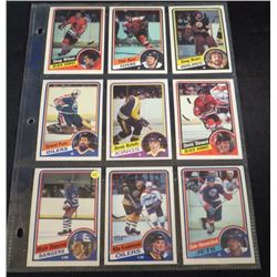 1984-85 OPC & Topps Lot Of 9 Hockey Cards