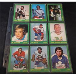 1973-74 O-Pee-Chee Lot Of 9 Various Cards