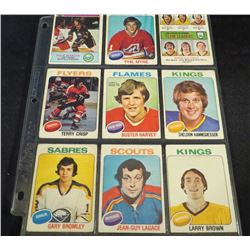 1975-56 O-Pee-Chee Lot Of 9 Various Hockey Cards