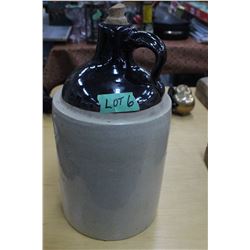 2 Gallon Black Top Ceramic Jug
