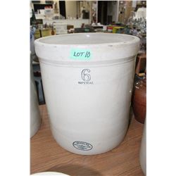 #6 Medalta Ceramic Crock; No Cracks; Good Condition
