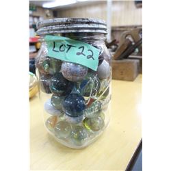 Quart Jar of Big Marbles