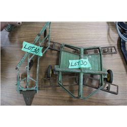 Two Vintage John Deere Toy Implements