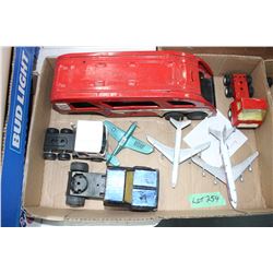 Flat of Old Trucks and Plane Toys