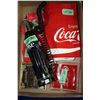 Image 1 : Coca Cola Telephone, 2 Ashtrays, 6 Coasters, 1 Change Apron & a Small Mirror