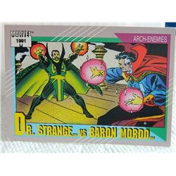 MARVEL COLLECTOR CARD IN CLEAR SLEEVE - 1991 IMPEL - NEAR MINT - #110 - DR.STRANGE VD BARON MORDO -