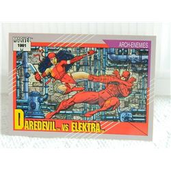 MARVEL COLLECTOR CARD IN CLEAR SLEEVE - 1991 IMPEL - NEAR MINT - #95 - DAREDEVIL VS ELEKTRA