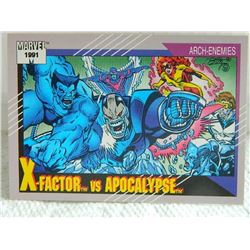 MARVEL COLLECTOR CARD IN CLEAR SLEEVE - 1991 IMPEL - NEAR MINT - #117 - X-FACTOR VS APOCALYPSE