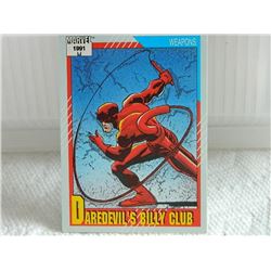 MARVEL COLLECTOR CARD IN CLEAR SLEEVE - 1991 IMPEL - NEAR MINT - #129 - DAREDEVIL'S BILLY CLUB