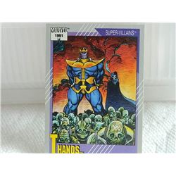 MARVEL COLLECTOR CARD IN CLEAR SLEEVE - 1991 IMPEL - NEAR MINT - #85 - THANOS