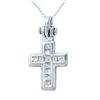 Image 1 : 14KT White Gold 0.50ctw Diamond Pendant with Chain