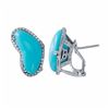 Image 1 : 14KT White Gold 8.34ctw Turquoise and Diamond Earrings