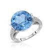 Image 1 : 18KT White Gold 11.62ct Blue Topaz and Diamond Ring