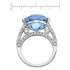 Image 2 : 18KT White Gold 11.62ct Blue Topaz and Diamond Ring