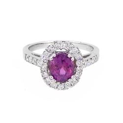 18KT White Gold 1.65ct GIA Cert Pink Sapphire and Diamond Ring