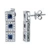 14KT White Gold 0.59ctw Blue Sapphire and Diamond Earrings