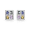 Image 1 : 14KT White Gold 4.27ctw Multi Color Sapphire and Diamond Earrings