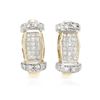 Image 1 : 14KT Two Tone Gold 0.50ctw Diamond Earrings