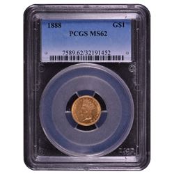 1888 $1 Gold Coin PCGS MS62