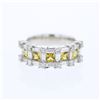 Image 1 : 14KT White Gold 1.06ctw Yellow Sapphire and Diamond Ring