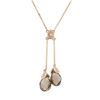 Image 1 : 14KT Rose Gold 5.07ctw Smoky Topaz and Diamond Pendant with Chain