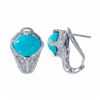 Image 1 : 14KT White Gold 5.84ctw Turquoise and Diamond Earrings