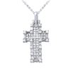 Image 1 : 14KT White Gold 1.21ctw Diamond Pendant with Chain