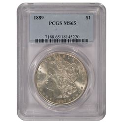 1889 $1 Morgan Silver Dollar Coin PCGS MS65