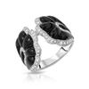 Image 1 : 18KT White Gold 8.38ctw Onyx and Diamond Ring