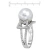 Image 2 : 14KT White Gold 11.09ct Pearl and Diamond Ring