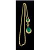 Image 7 : 14KT Yellow Gold Emerald Pendant with Chain